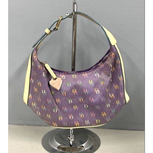 RARE Vintage Dooney & Bourke Purple Hobo Handbag - Picture 1 of 9
